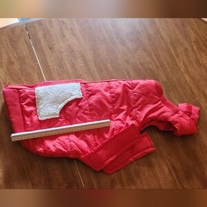 Red fleece dog coat